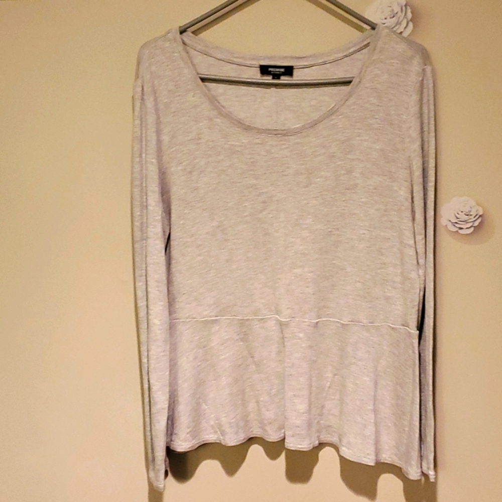 Grey peplum top, L, size 10/12 worn once.